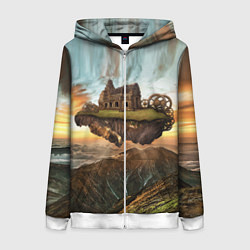 Женская толстовка на молнии Горный пейзаж в стиле Стимпанк