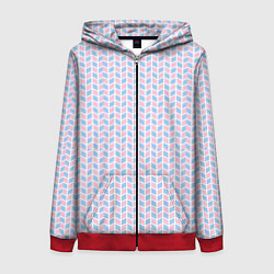 Толстовка на молнии женская Голубые и розовые кирпичики, цвет: 3D-красный