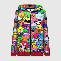 Толстовка на молнии женская Монстрики Nastiprazdnik, цвет: 3D-красный
