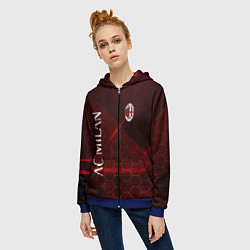 Толстовка на молнии женская Ac milan Соты, цвет: 3D-синий — фото 2