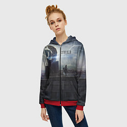 Толстовка на молнии женская STALKER Герб СССР В Припяти, цвет: 3D-красный — фото 2