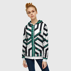 Толстовка на молнии женская Киберпанк сеть, цвет: 3D-белый — фото 2