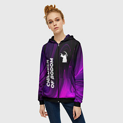 Толстовка на молнии женская Children of Bodom violet plasma, цвет: 3D-черный — фото 2