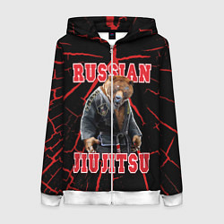 Толстовка на молнии женская Russian Jii Jitsu, цвет: 3D-белый