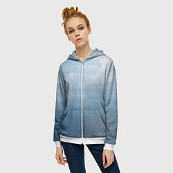Толстовка на молнии женская Крымское море, цвет: 3D-белый — фото 2