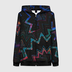 Толстовка на молнии женская Этнический Узор, цвет: 3D-черный