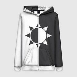 Женская толстовка на молнии Черно-белое солнце