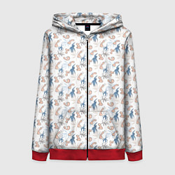 Толстовка на молнии женская Пенис и растения, цвет: 3D-красный