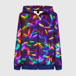 Толстовка на молнии женская Цветомузыка, цвет: 3D-синий
