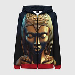 Женская толстовка на молнии Нейросеть - золотая статуя египетской царицы