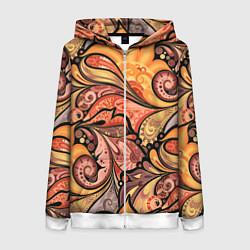 Женская толстовка на молнии Multicolored branching floral patterns