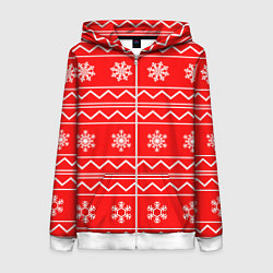 Женская толстовка на молнии Winter snowflakes