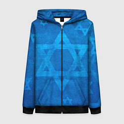 Толстовка на молнии женская Звезды Давида, цвет: 3D-черный