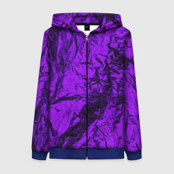 Толстовка на молнии женская Фиолетовая фольга, цвет: 3D-синий