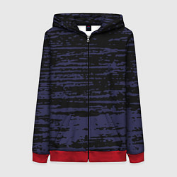 Женская толстовка на молнии Синие кляксы на чёрном