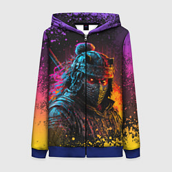 Женская толстовка на молнии Адский самурай