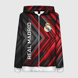 Толстовка на молнии женская Real Madrid art, цвет: 3D-белый