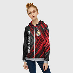 Толстовка на молнии женская Real Madrid art, цвет: 3D-меланж — фото 2
