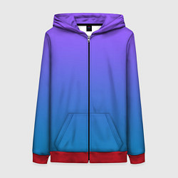 Толстовка на молнии женская Фиолетовый рассвет, цвет: 3D-красный