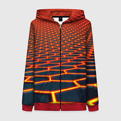 Женская толстовка на молнии Honeycomb yellow cyber