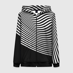 Толстовка на молнии женская Trendy raster pattern, цвет: 3D-черный