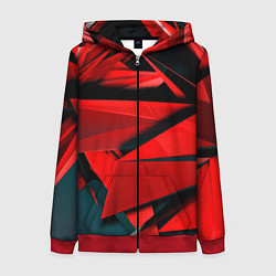 Женская толстовка на молнии Острые осколки красные