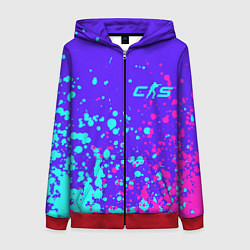 Женская толстовка на молнии Counter Strike 2 - Неоновые Брызги