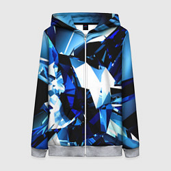 Толстовка на молнии женская Crystal blue form, цвет: 3D-меланж