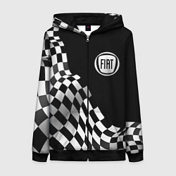 Женская толстовка на молнии Fiat racing flag