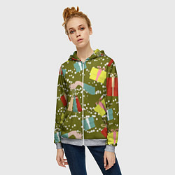 Толстовка на молнии женская Подарки и сувениры, цвет: 3D-меланж — фото 2
