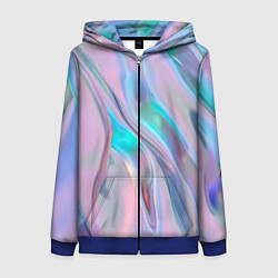 Толстовка на молнии женская Атласный шёлк, цвет: 3D-синий