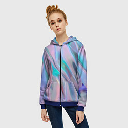 Толстовка на молнии женская Атласный шёлк, цвет: 3D-синий — фото 2