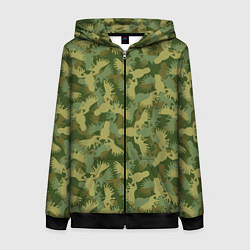 Толстовка на молнии женская Лоси - камуфляж, цвет: 3D-черный