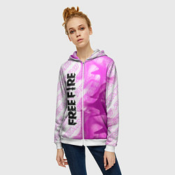 Толстовка на молнии женская Free Fire pro gaming: по-вертикали, цвет: 3D-белый — фото 2