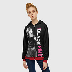 Толстовка на молнии женская Blackpink Beautiful Lisa, цвет: 3D-красный — фото 2