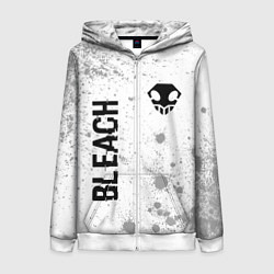 Толстовка на молнии женская Bleach glitch на светлом фоне: надпись, символ, цвет: 3D-белый