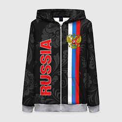 Женская толстовка на молнии Russia black style