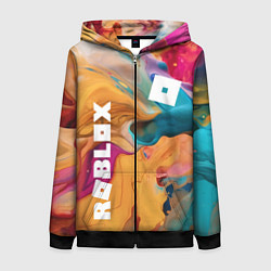 Толстовка на молнии женская Roblox Logo Color, цвет: 3D-черный