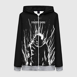 Толстовка на молнии женская Итадори в ярости - Магическая битва, цвет: 3D-меланж
