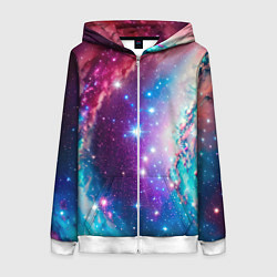 Толстовка на молнии женская Удивительная вселенная, цвет: 3D-белый