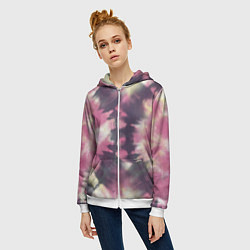 Толстовка на молнии женская Tie-Dye дизайн, цвет: 3D-белый — фото 2