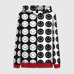 Женская толстовка на молнии Smiley black and white