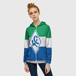 Толстовка на молнии женская Крылья Советов - футбольный клуб, цвет: 3D-меланж — фото 2