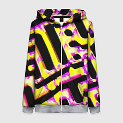 Толстовка на молнии женская Абстракция - лабиринт, цвет: 3D-меланж