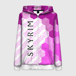 Толстовка на молнии женская Skyrim pro gaming по-вертикали, цвет: 3D-белый