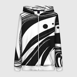 Женская толстовка на молнии Abstract black and white composition