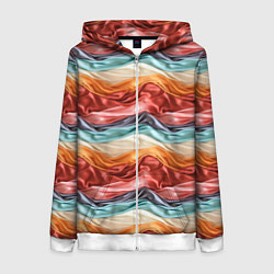 Женская толстовка на молнии Разноцветные полосы текстура ткани