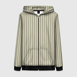 Женская толстовка на молнии Серо-бежевый широкая полоска