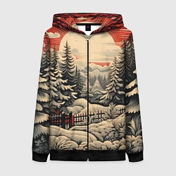 Женская толстовка на молнии Блеск снежинок новогодний стиль