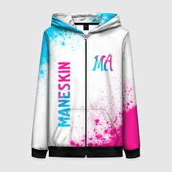 Толстовка на молнии женская Maneskin neon gradient style вертикально, цвет: 3D-черный